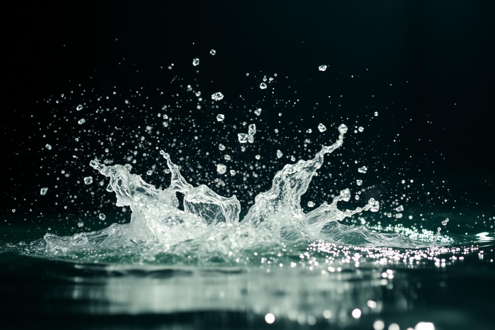 Cinematic water splash still